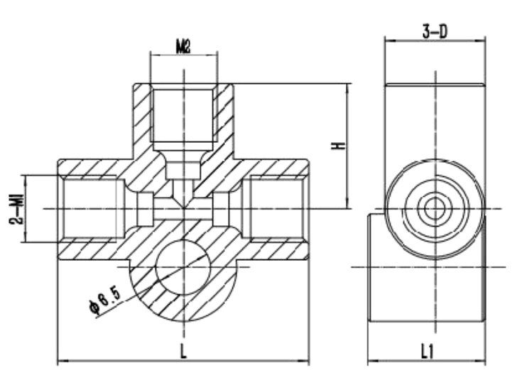 Distribuidor en forma de T TGA